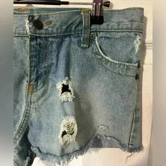 Abercrombie & Fitch Jean Shorts Size 4. Distressed. Vintage. Denim. - Picture 2 of 8